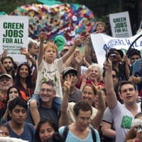 Crowd of participants in the People's Climate March in New York