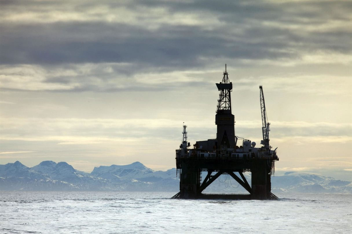 oil rig in the sea