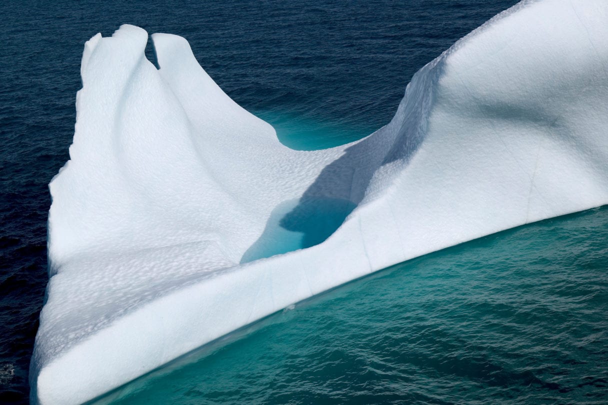 iceberg in clear blue water