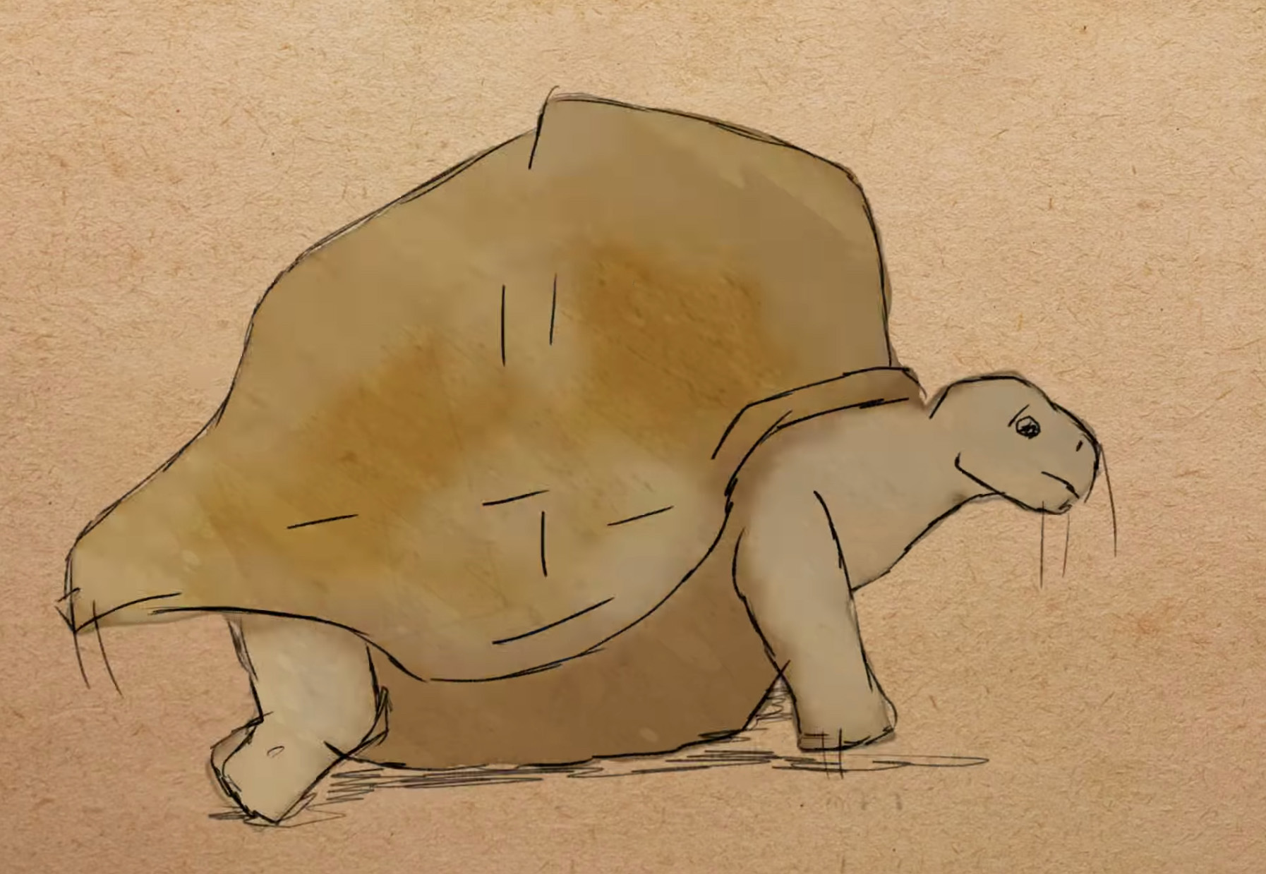 Illustration of an extinct pinta giant tortoise