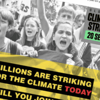 Crop-out of a social media graphic promoting a climate strike event