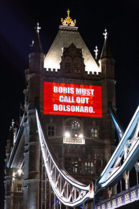 Projection on tower bridge: Boris must call out Bolsonaro