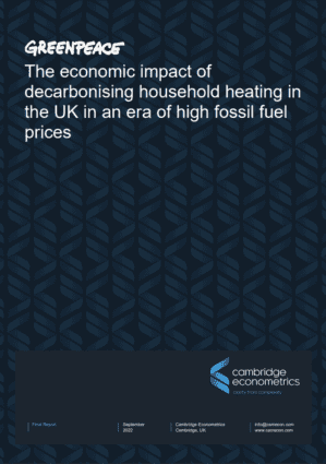 Report cover for "The economic impact of decarbonising household heating in the UK in an era of high fossil fuel prices"