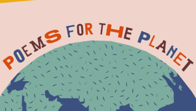 Banner: Illustrated Earth with colourful "Poems for the planet" text and Greenpeace and National Poetry Day logos
