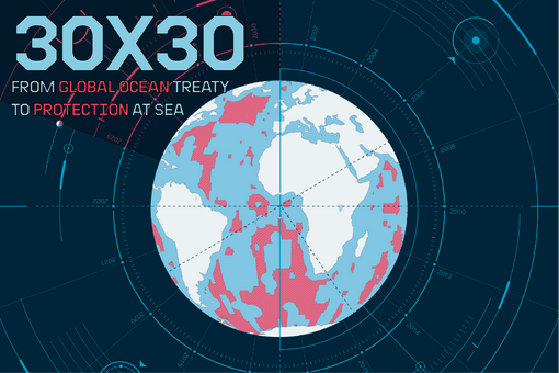 Graphic showing proposed ocean sanctuaries overlaid on a world map.