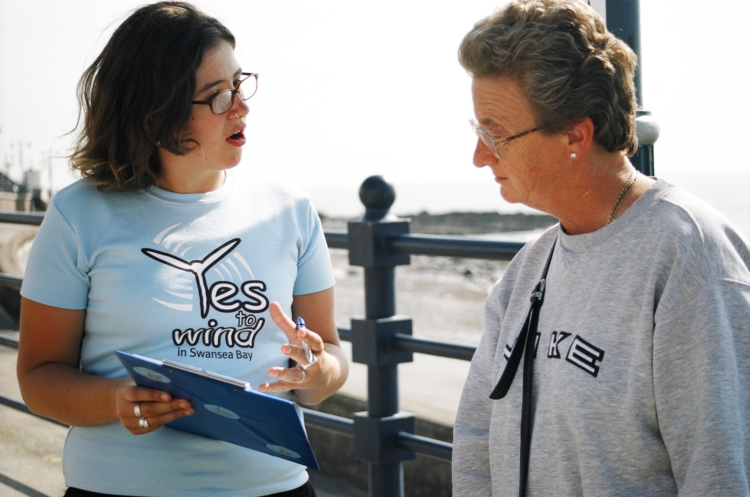 Emily campaigning for wind power in 2003