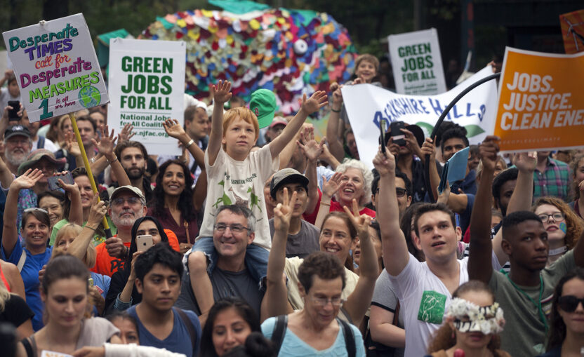Crowd of participants in the People's Climate March in New York