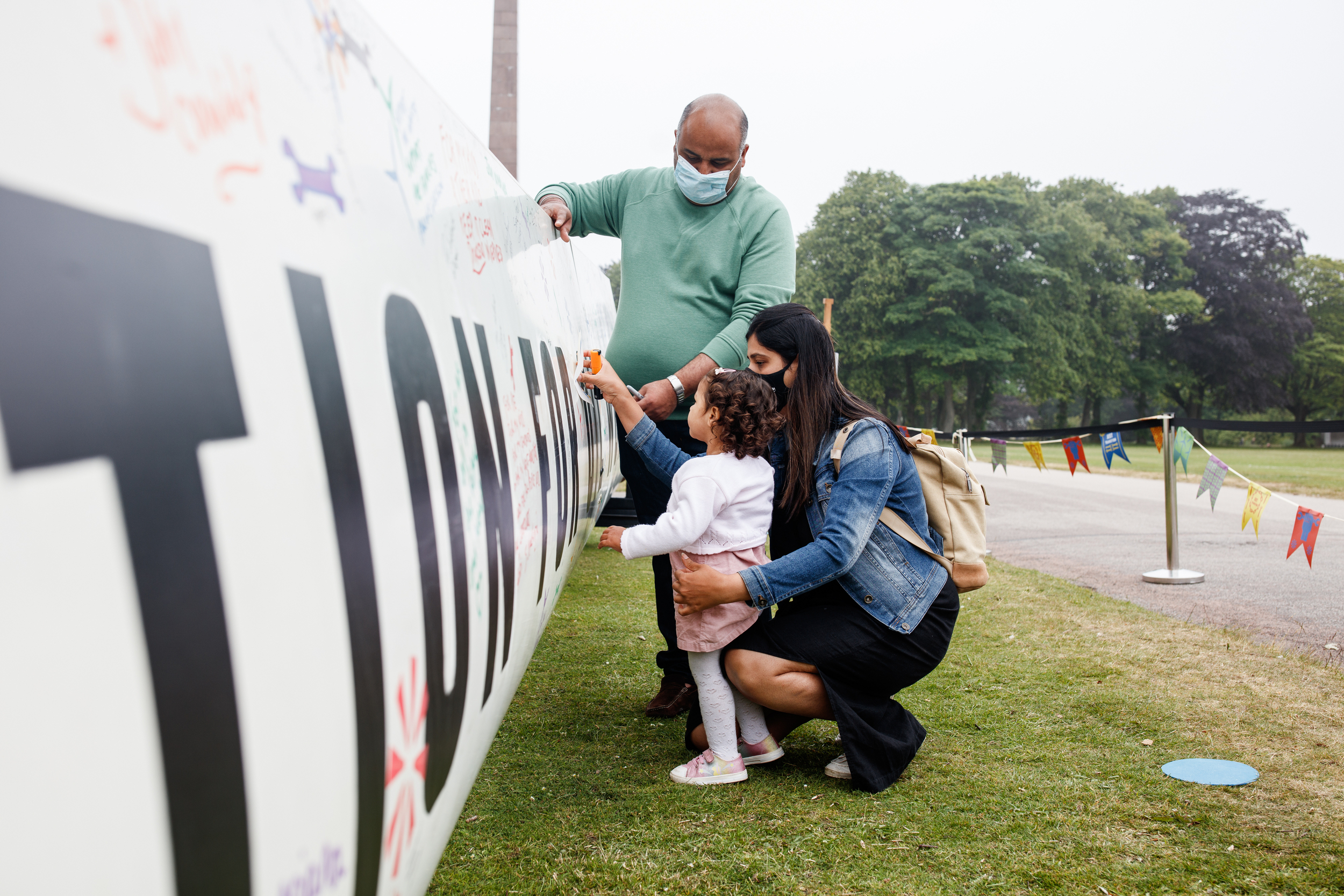 People in Scotland’s oil capital covered a wind turbine blade in messages. Here’s what they had to say.