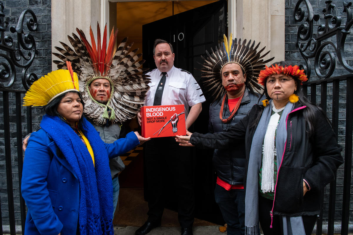 Brazilian Indigenous leaders at Downing Street to demand UK government suspends trade talks with Brazil