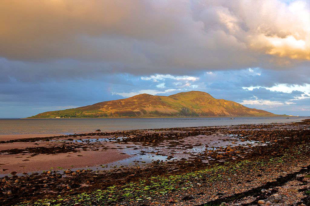 The view across Lamlash Bay in Arran, Scotland