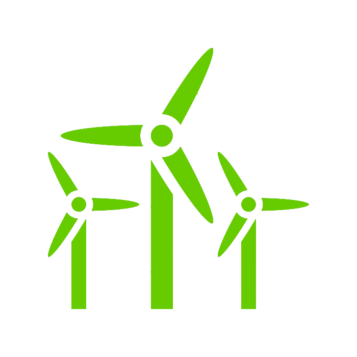 Illustration of three wind turbines