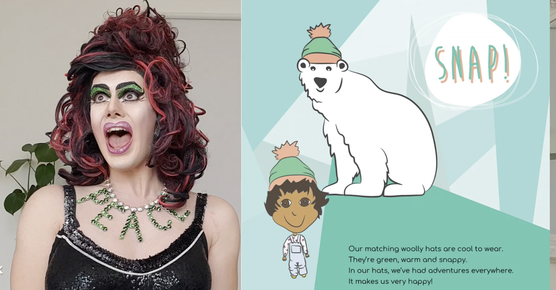 Drag queen Aida H Dee reading a story