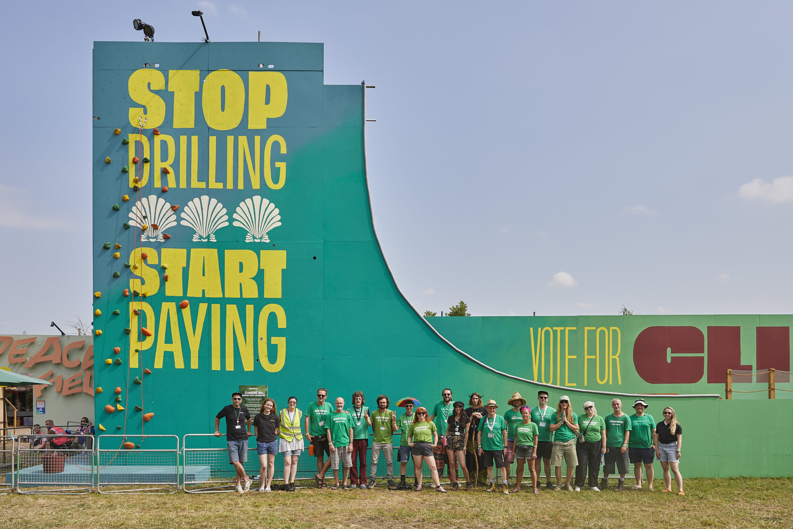 Greenpeace Fundraisers in the Greenpeace Field at Glastonbury 2024