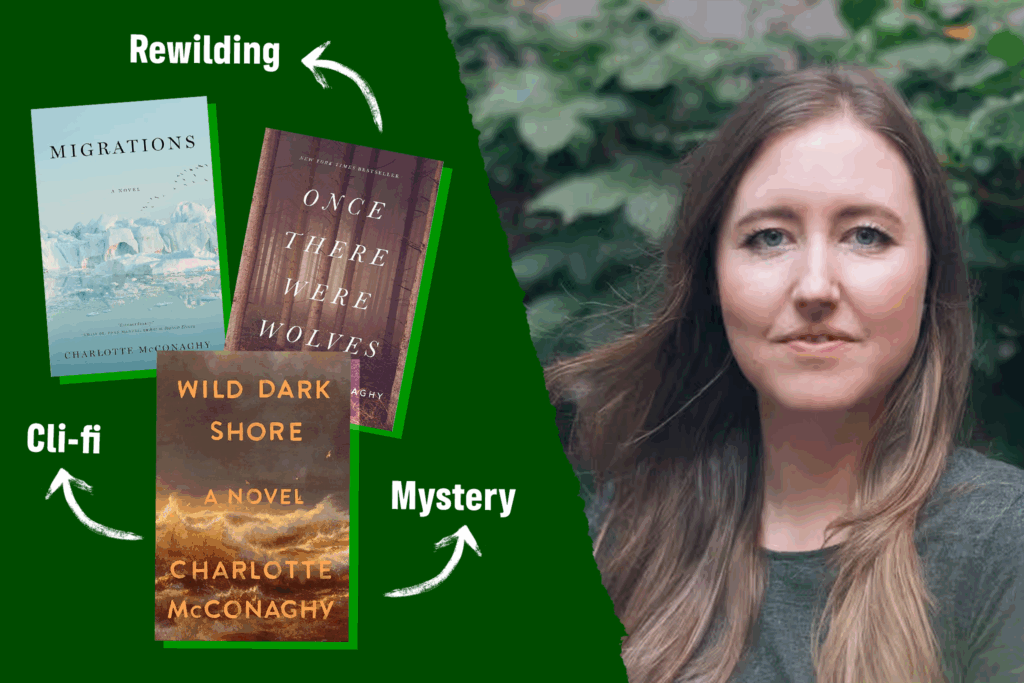 Charlotte McConaghy with book covers