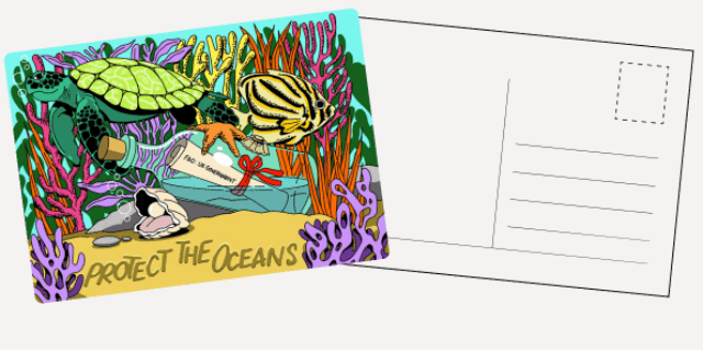 Oceans postcard to Foreign Secretary