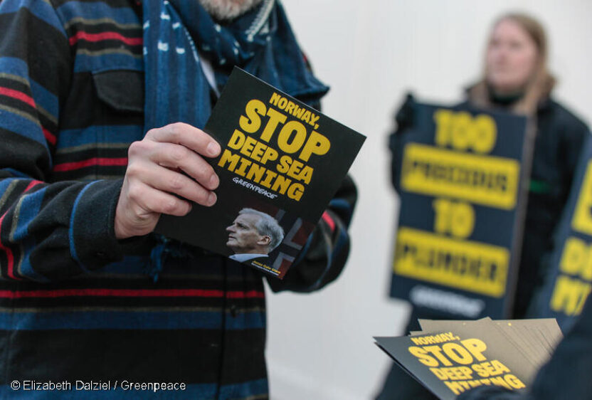 Protesters outside the Norwegian Embassy in London on November 25, 2025.